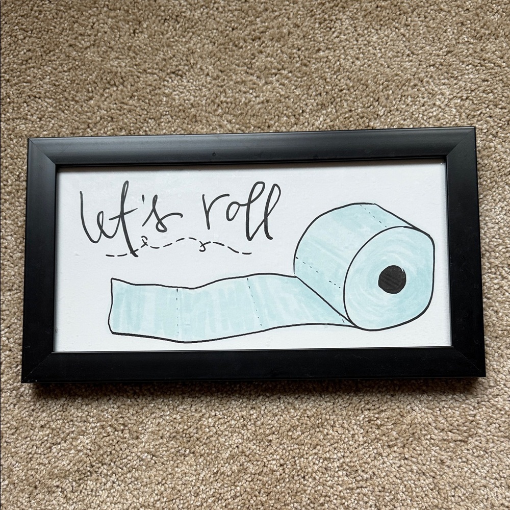 “Let’s Roll” Hobby Lobby Artwork for Bathroom
